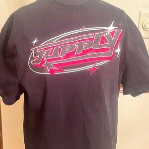 Supply & Demand Black T-Shirt with Red Graphic